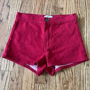 Red soft shorts